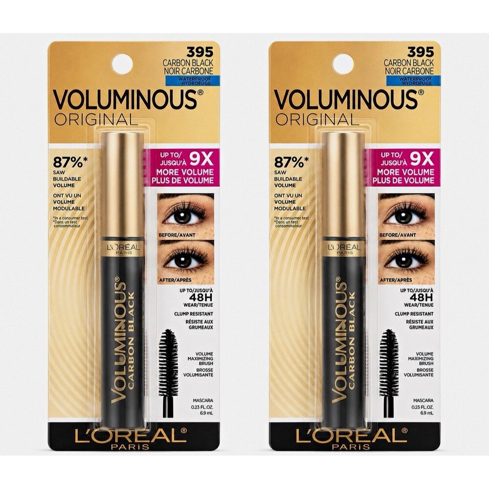 L’Oréal Paris Voluminous Original Waterproof Mascara 395 Carbon Black – 2 Pack